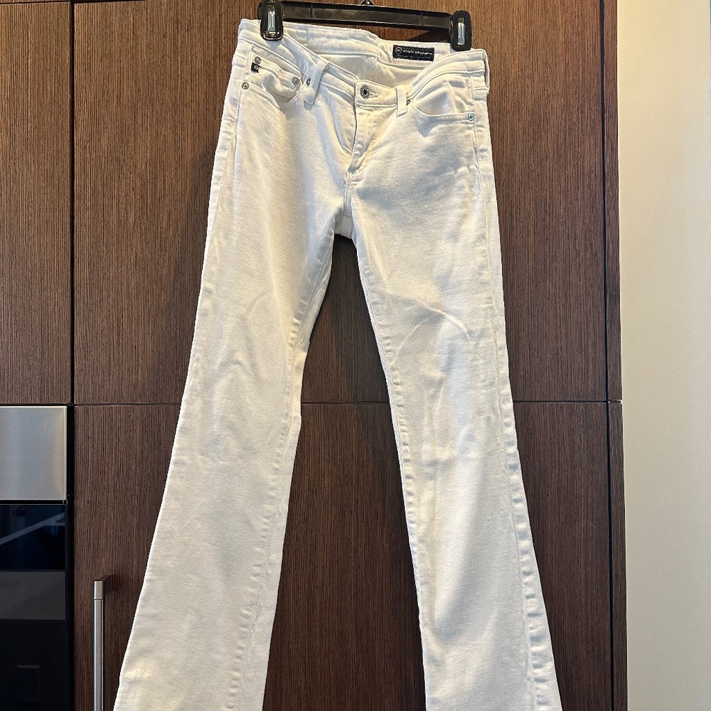 AG boot cut white jeans